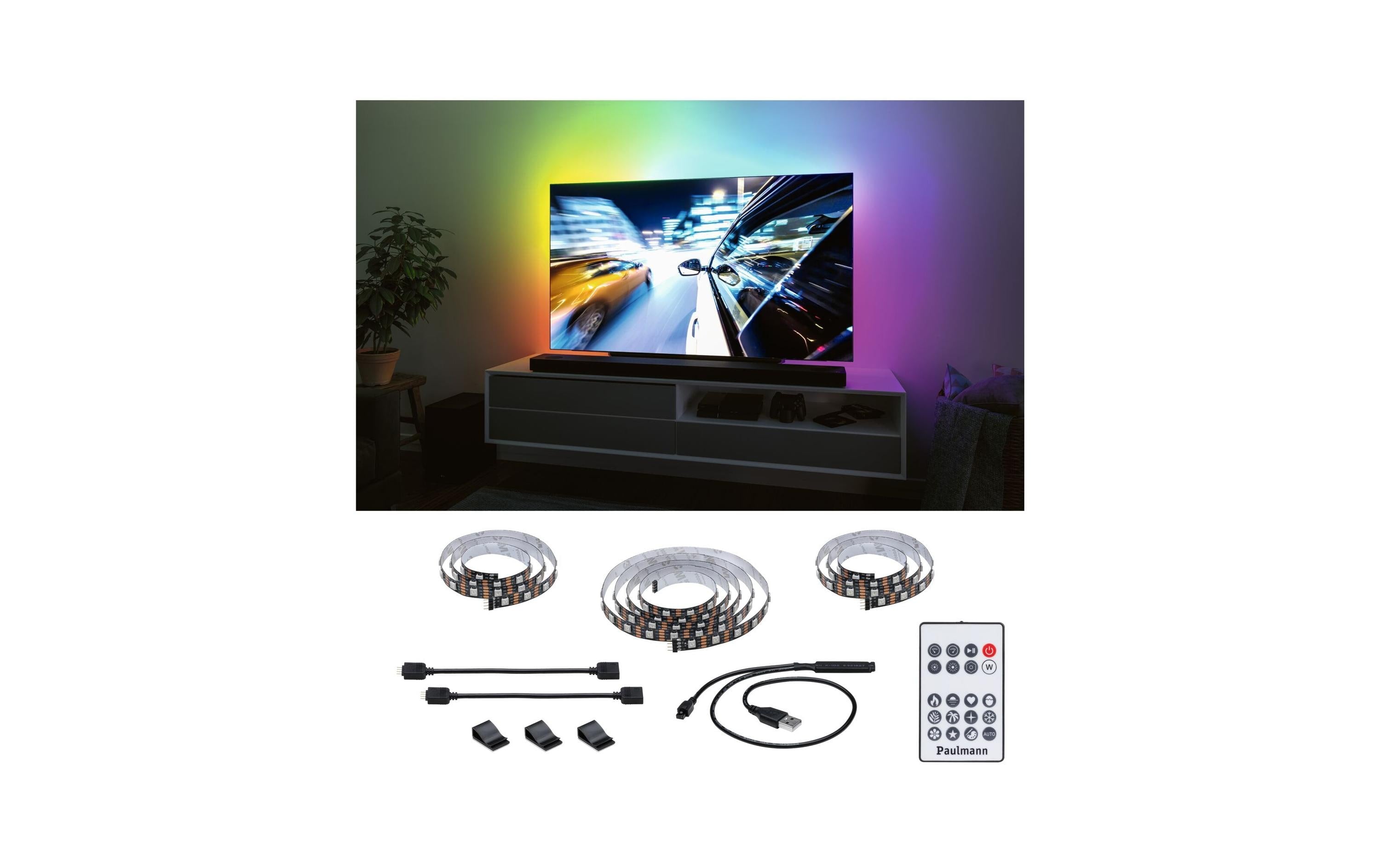 Paulmann EntertainLED USB TV Strips 65 Zoll 4W 5V schwarz