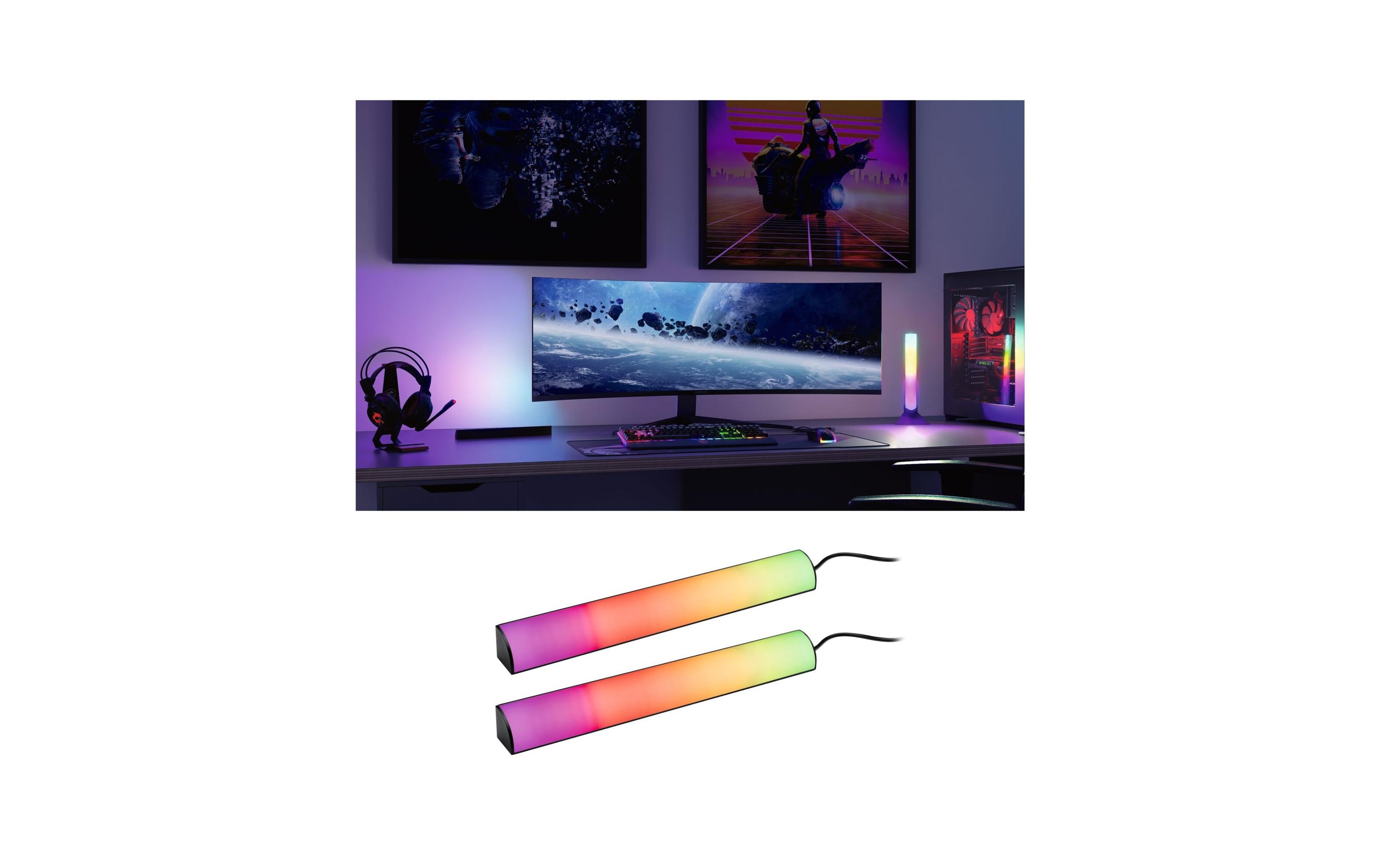 Paulmann EntertainLED Lightbar 30cm 2er Set 2x0,6W 230/5V DC schwarz