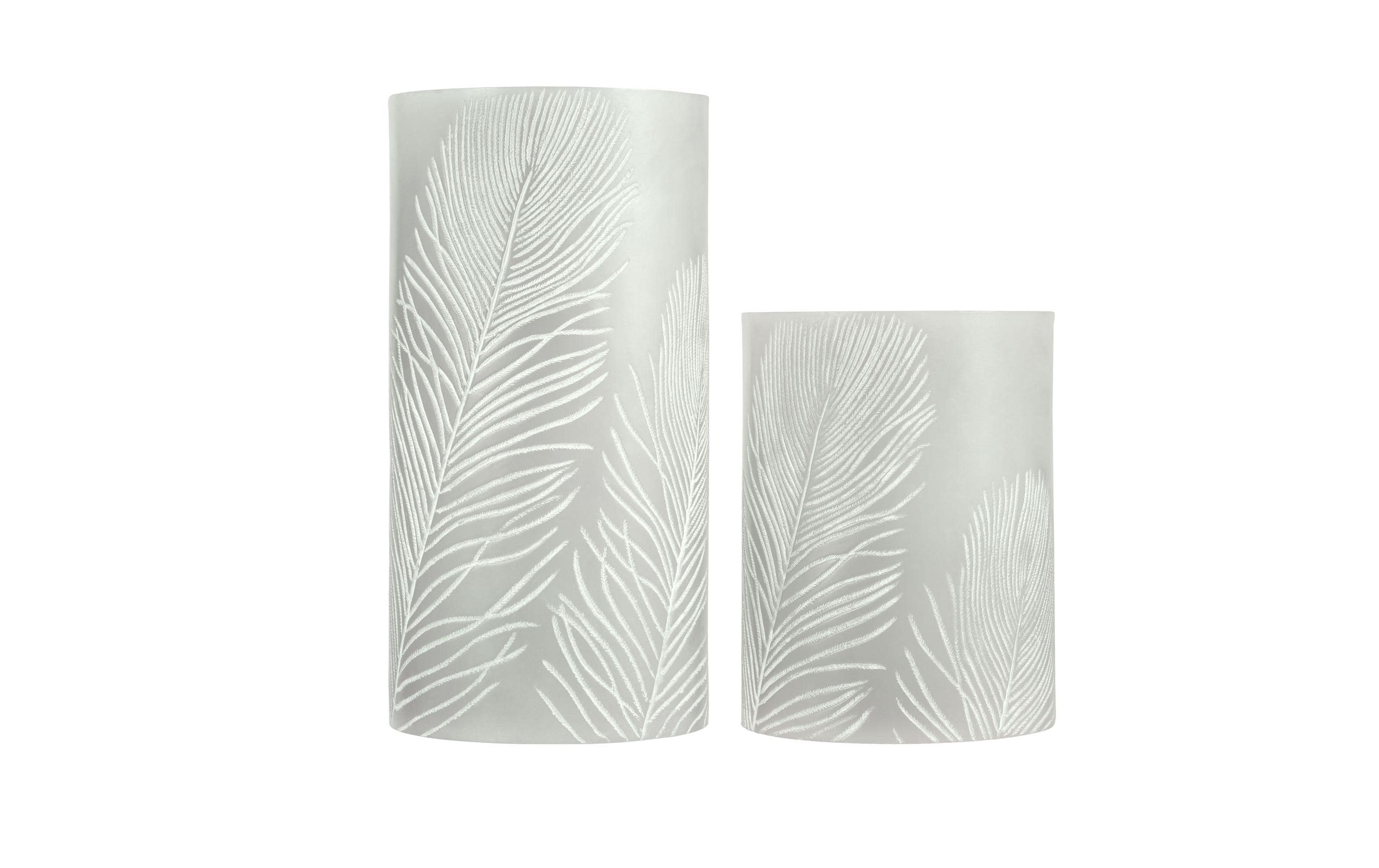 PAULEEN Cosy Feather Wachskerze 2er Set exkl. Batterie 6x AAA, LED, Timer