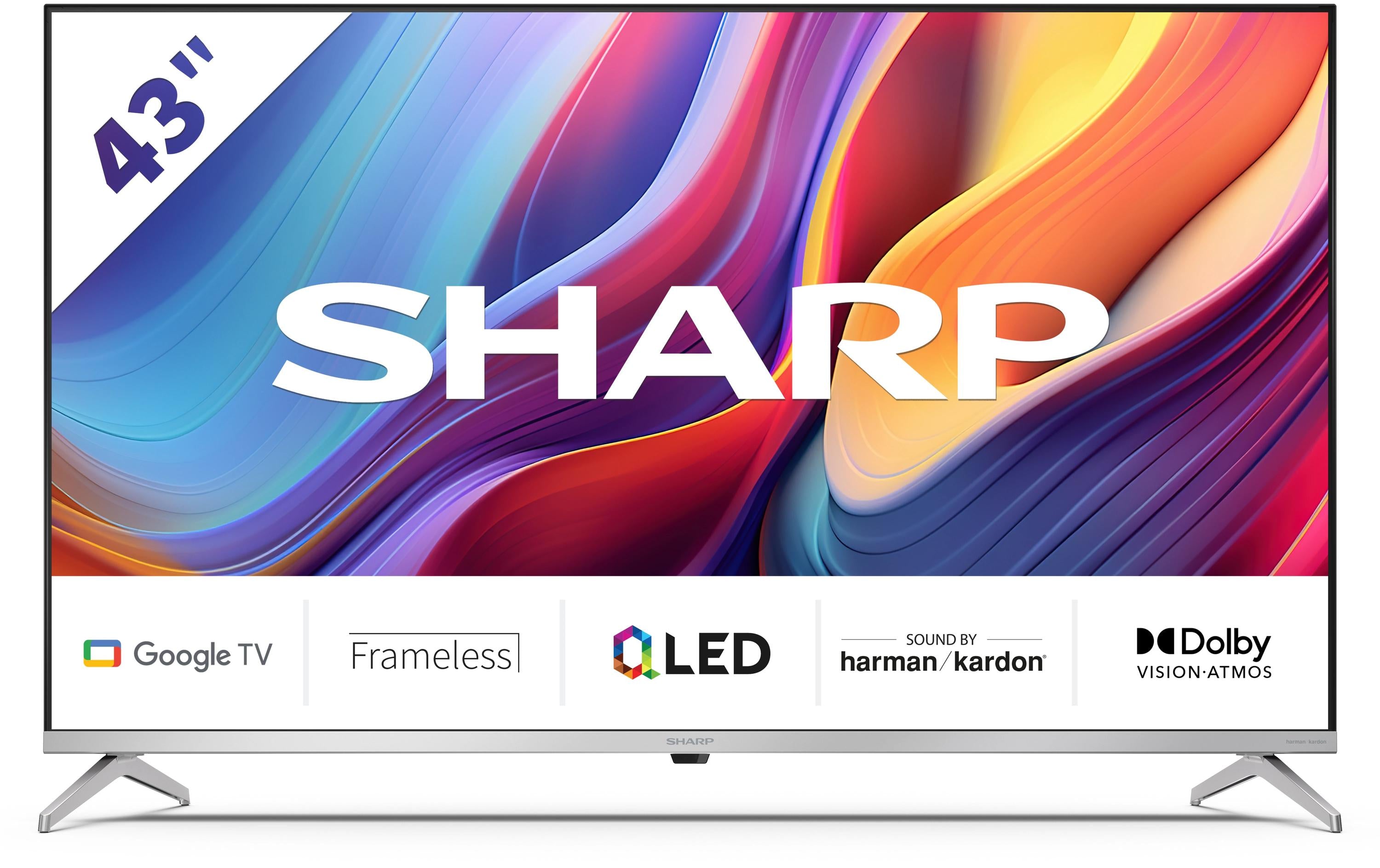 Sharp 43GP6265E, 43"Q LED-TV Google TV, UHD, Frameless