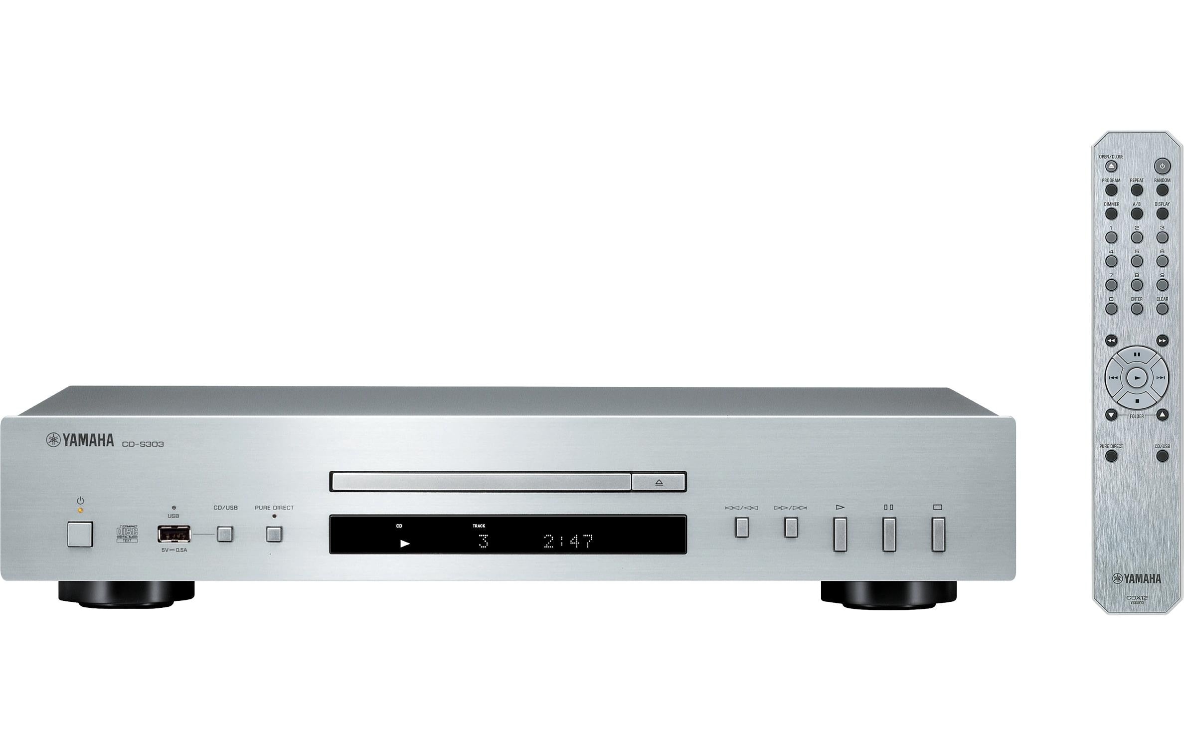 Yamaha CD-S303 CD-Spieler Silber, Pure-Direct, 10 Direktwahltasten
