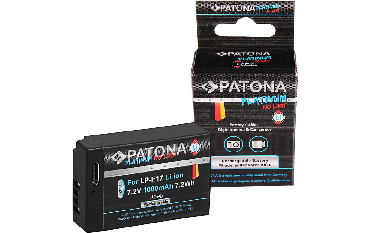 PATONA Platinum Akku mit USB-C LP-E17 f. Canon LP-E17 EOS RP