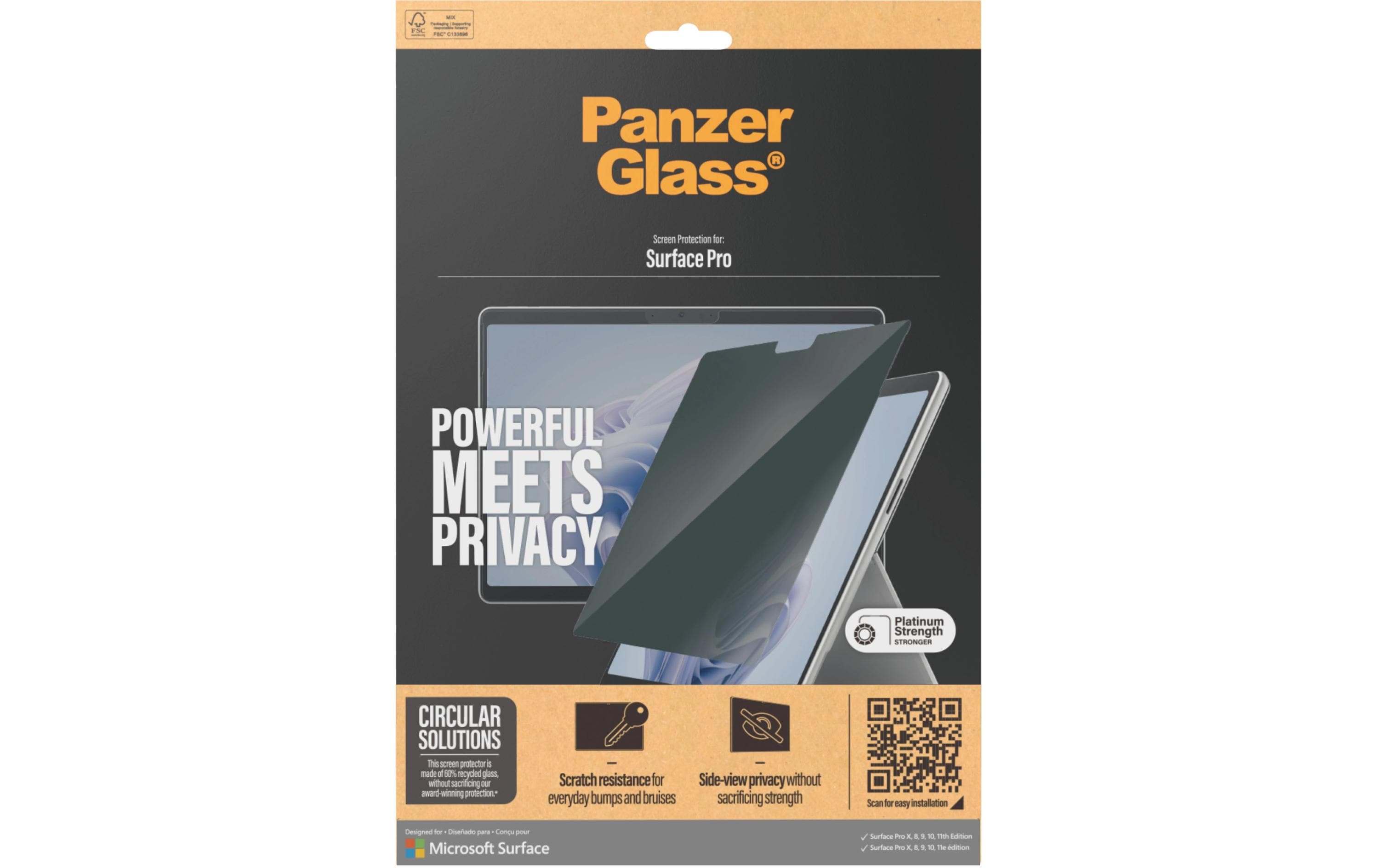 PanzerGlass Privacy, UWF Surface Pro X / 8 / 9 / 10 / 11