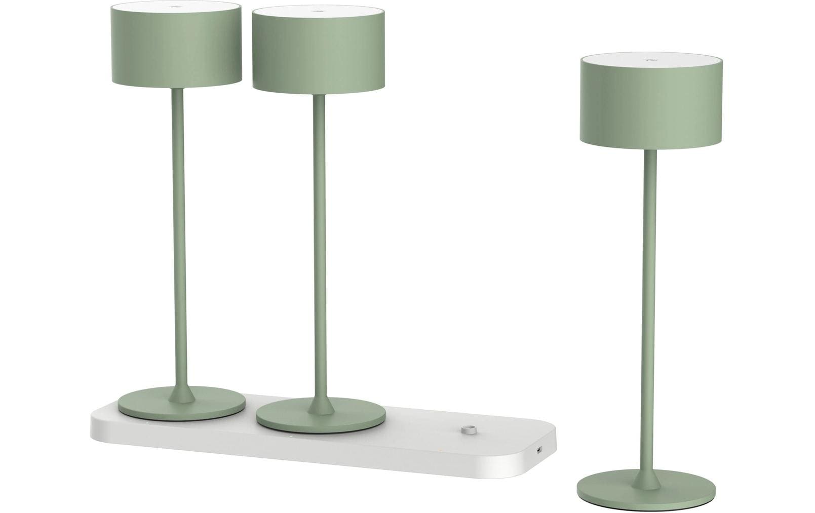 MSCH Akku-Tischleuchte 3er Set Tavolo grün LED 170lm 3000-6500K, IP44, Ladestation