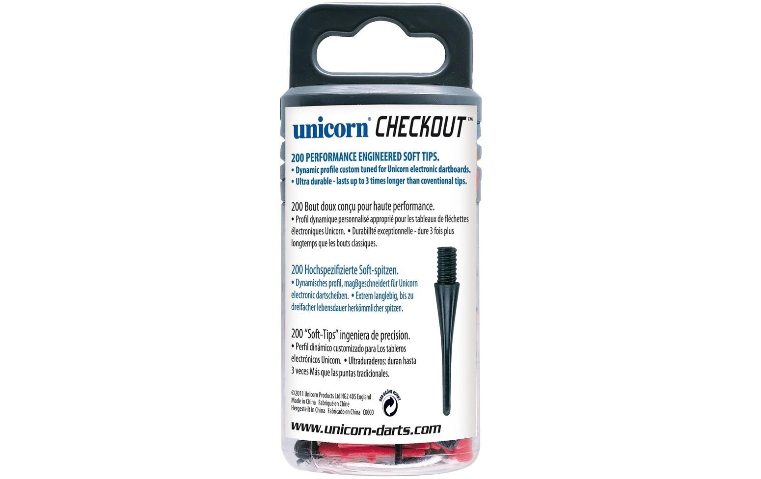 Unicorn Softspitzen Checkout 200 Stk. rot, schwarz