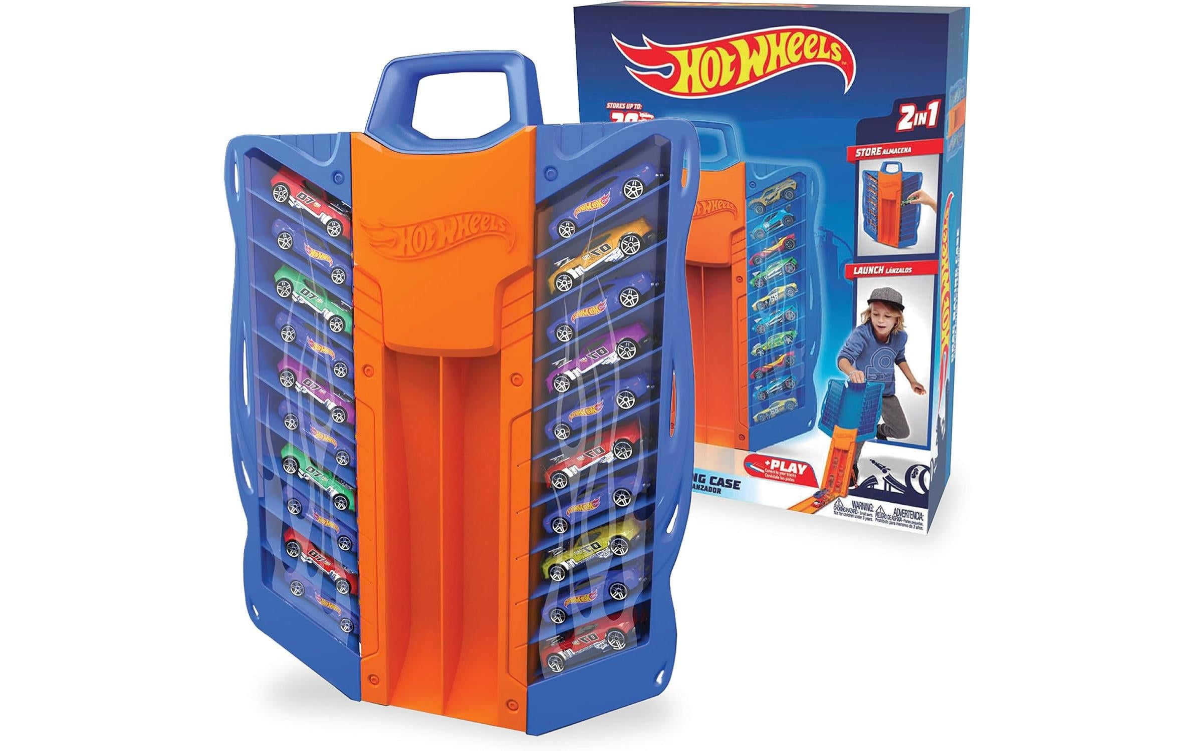 Hot Wheels 2-in-1 Multi Drag Race Car Case Store & Race