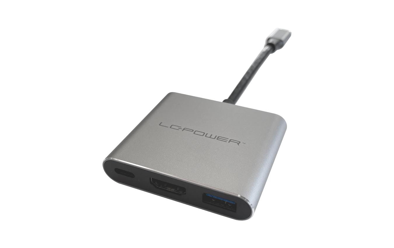 LC Power LC-HUB-C-multi-4 V2 Silber, Type-C, je 1x USB-A/USB-C/HDMI