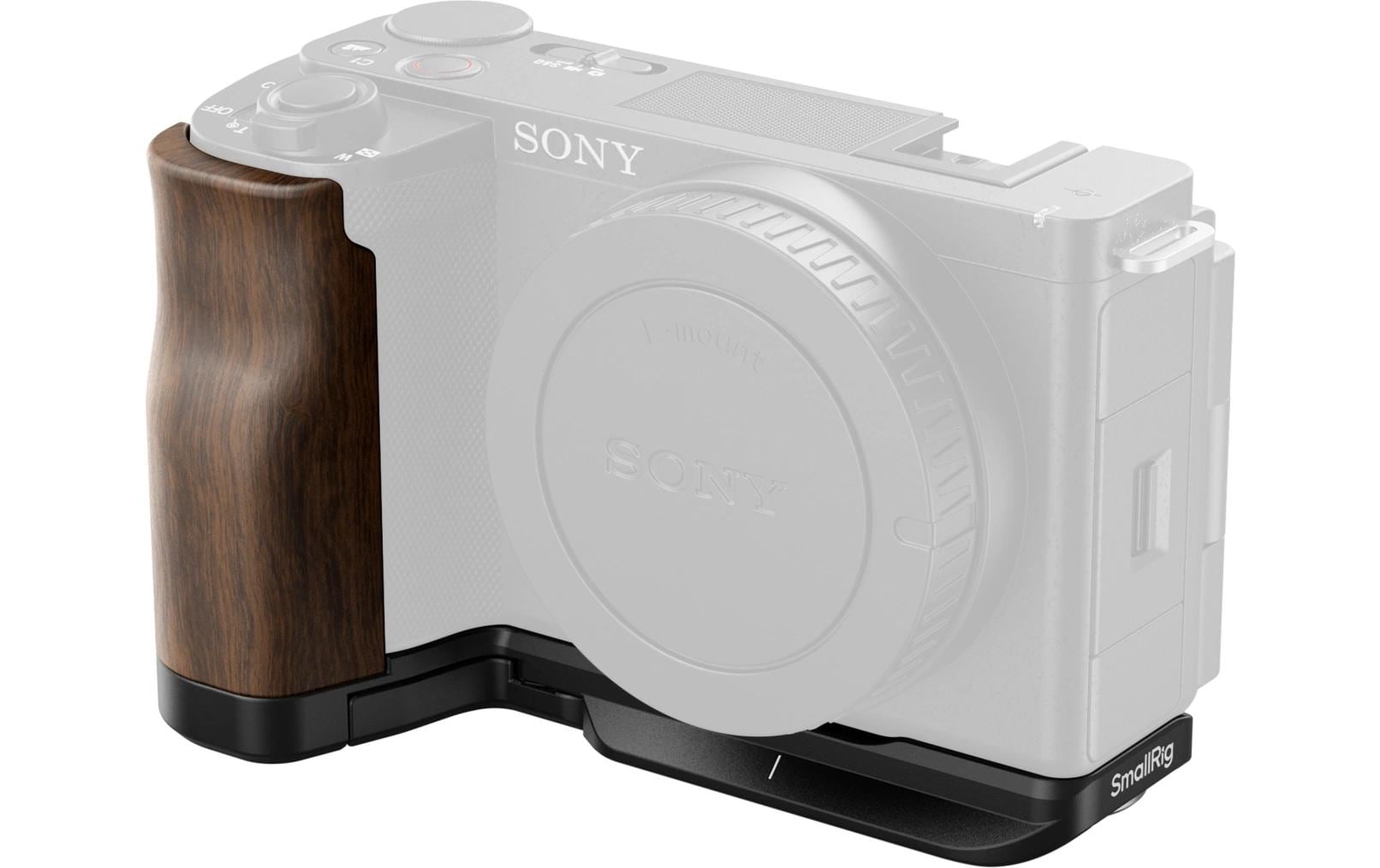SmallRig L-Shape Mount Plate with Wooden Handle for Sony ZV-E10 II