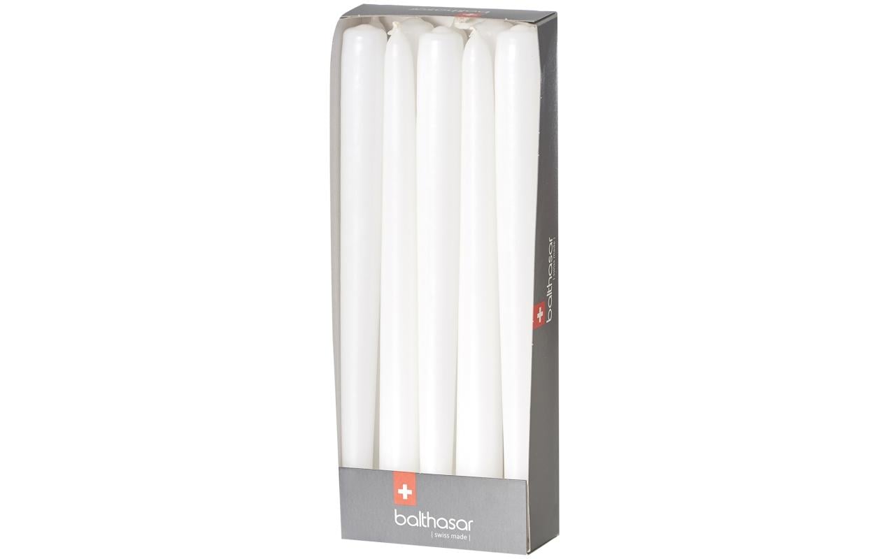 balthasar Etoilekerzen 10 Stück, Weiss 2.2x24 cm (DxH), Brenndauer 8h