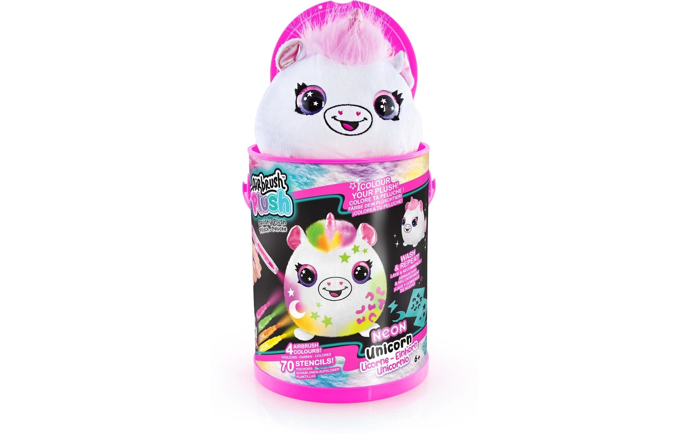 Airbrush Plush Neon Squish Pals Paint Can assortiert