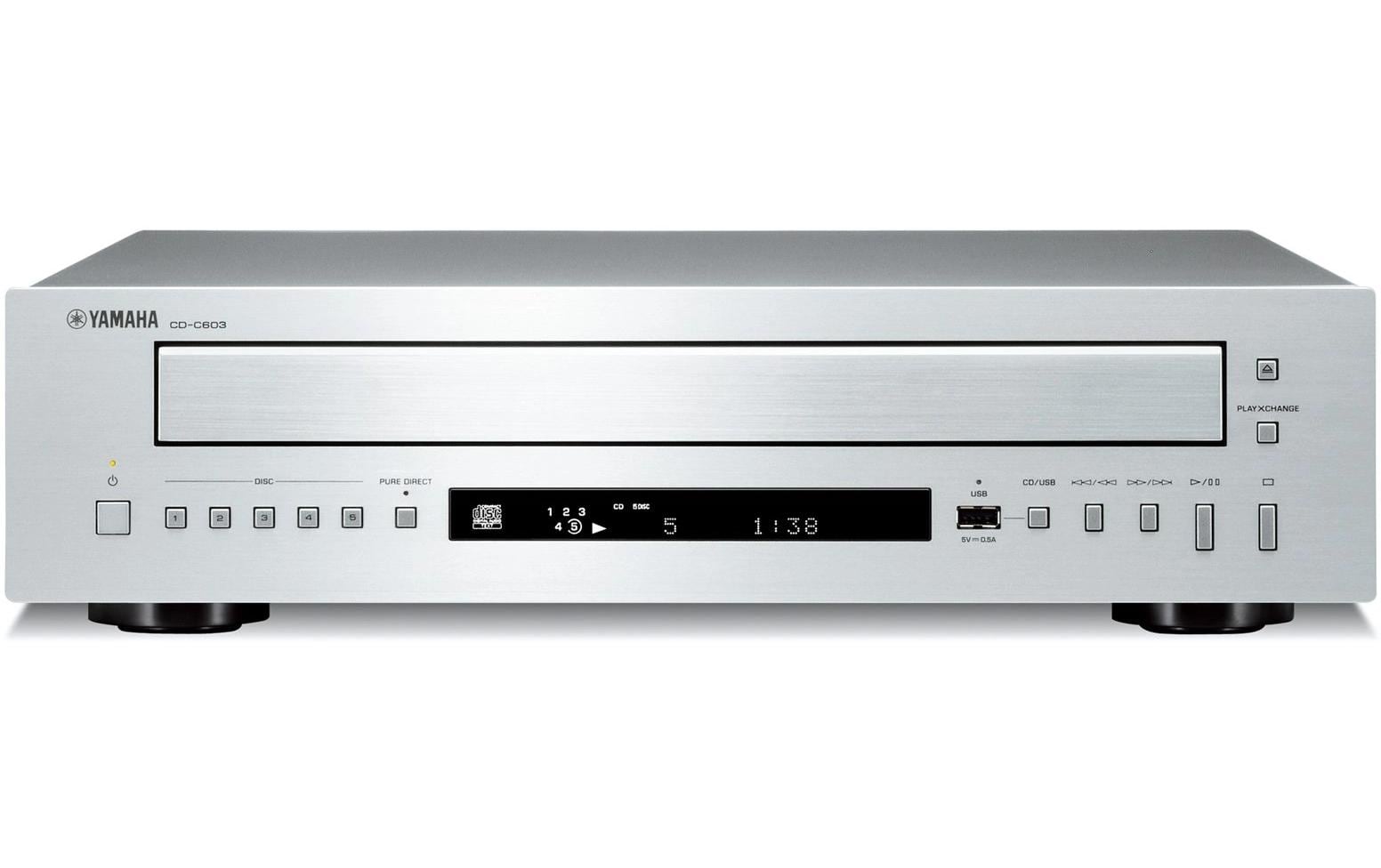 Yamaha CD-C603 CD-Wechsler Silber, 5 CDs, Pure-Direct, USB
