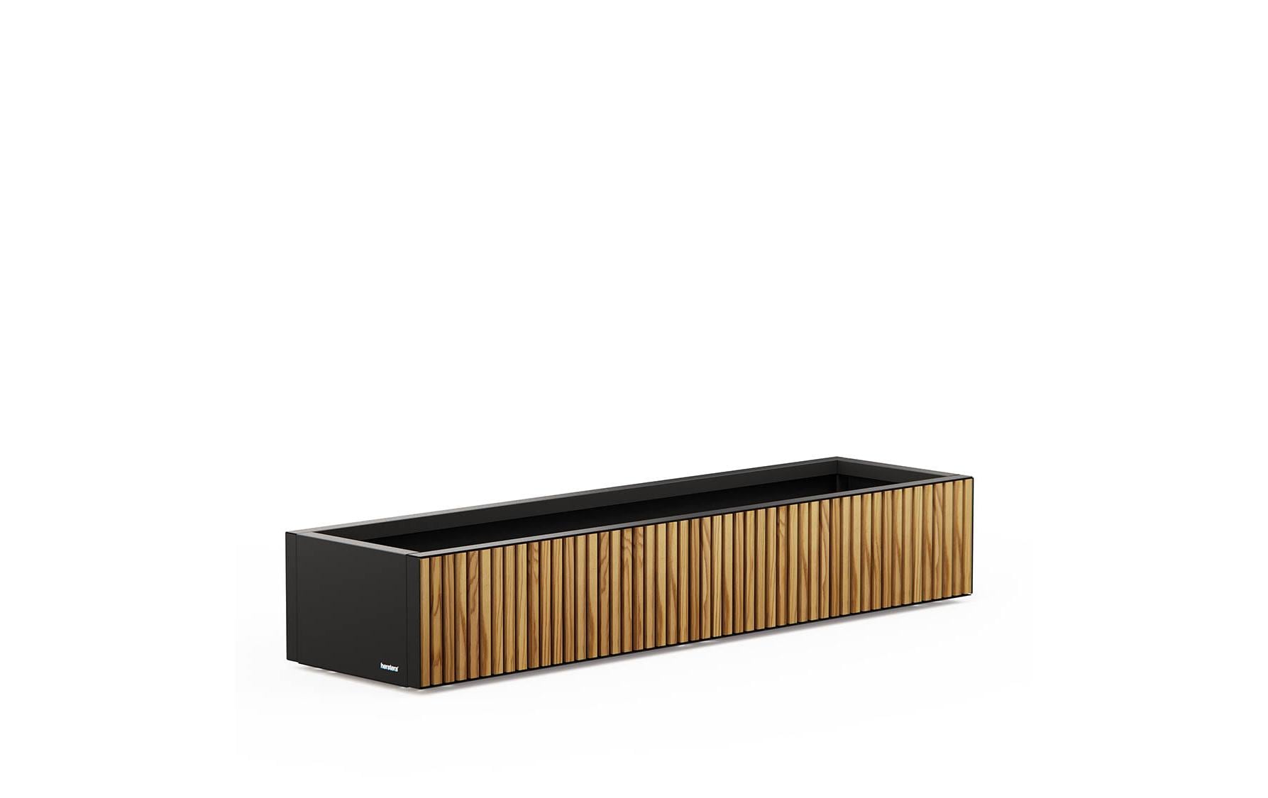 Deko Pflanzkübel Xic 150x40x25cm Schwarz
