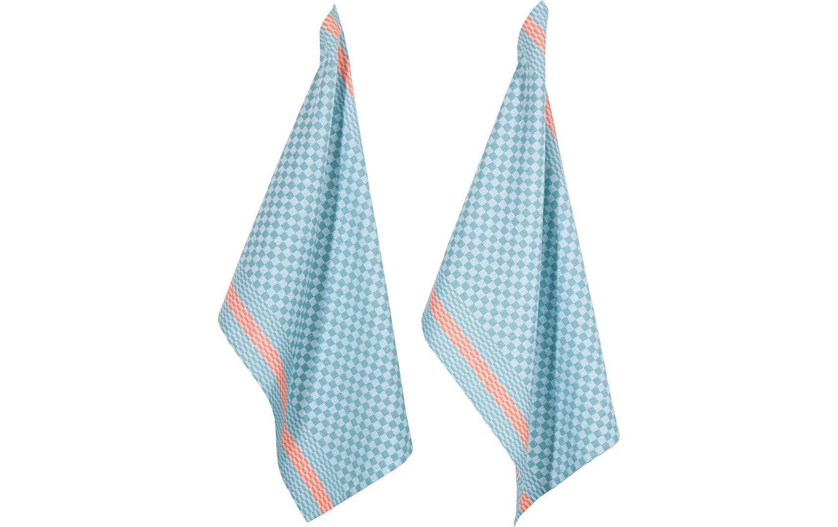 pad  Geschirrtücher Pit reloaded, 2er Set Aqua, 50x70 cm, 100% Baumwolle