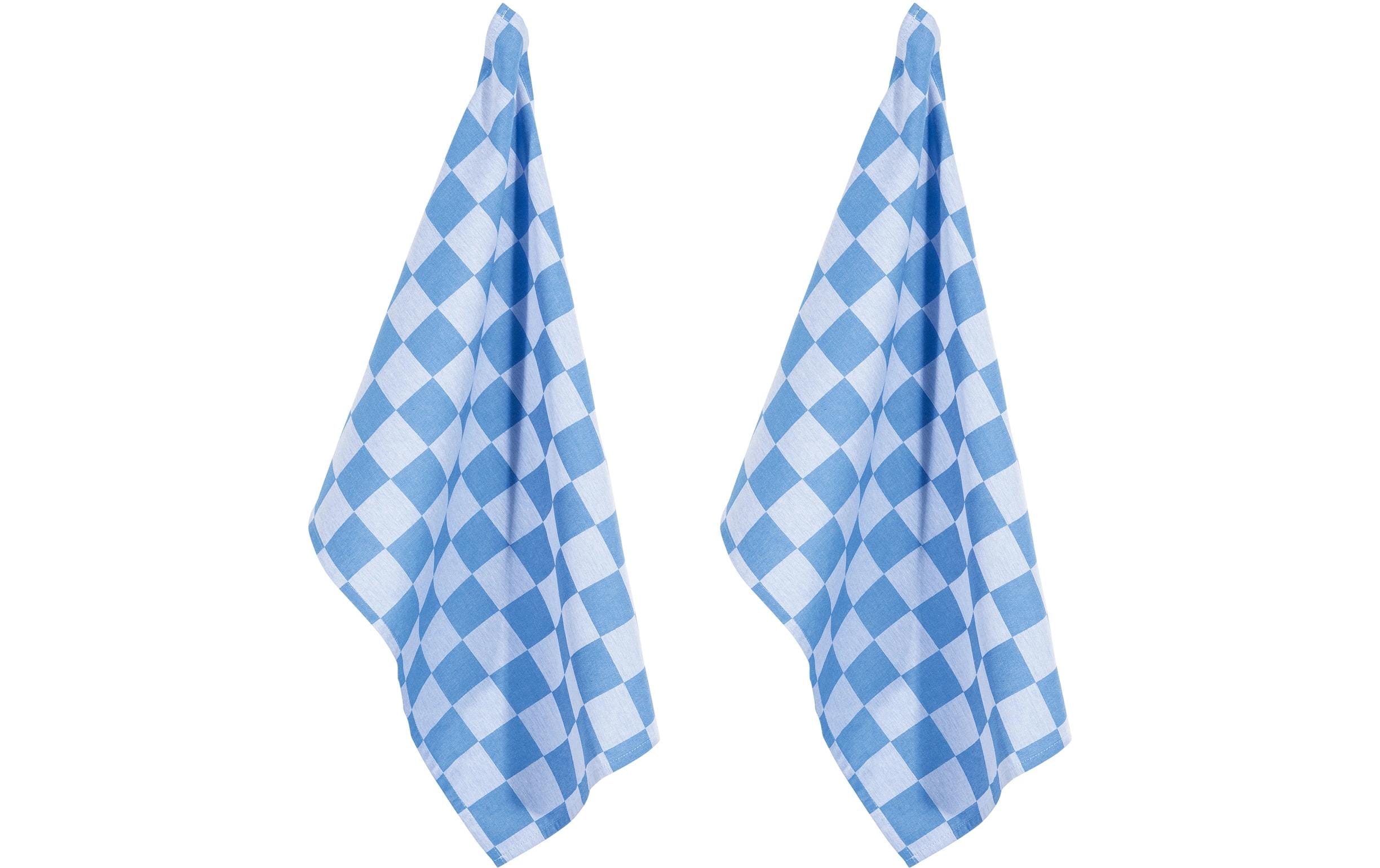 pad Geschirrtücher Chess, 2er Set Blau, 50x70 cm, 100% Baumwolle