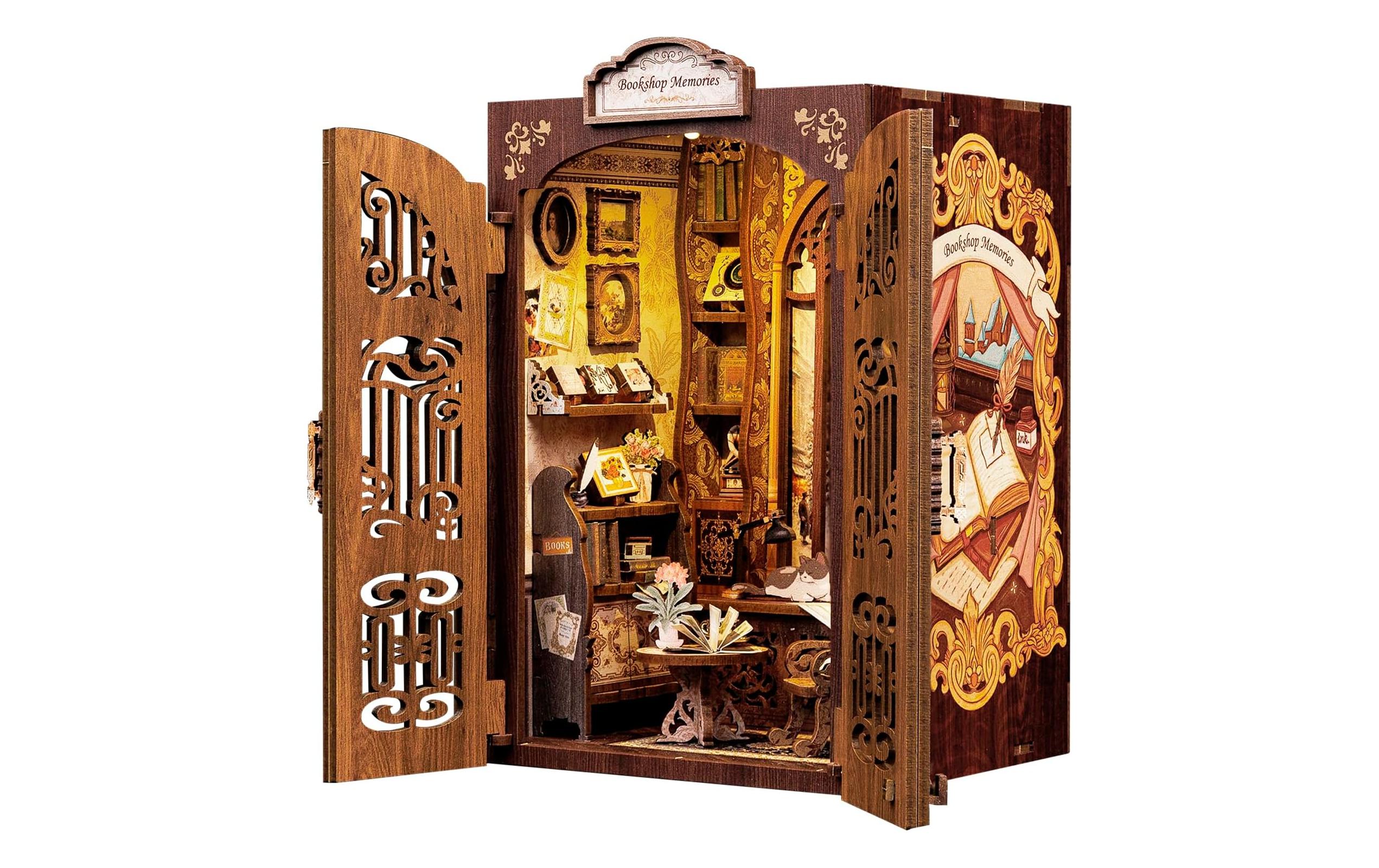 Cutebee Verborgene Bücherstube CNG-SD01, Book Nook, Holzbausatz