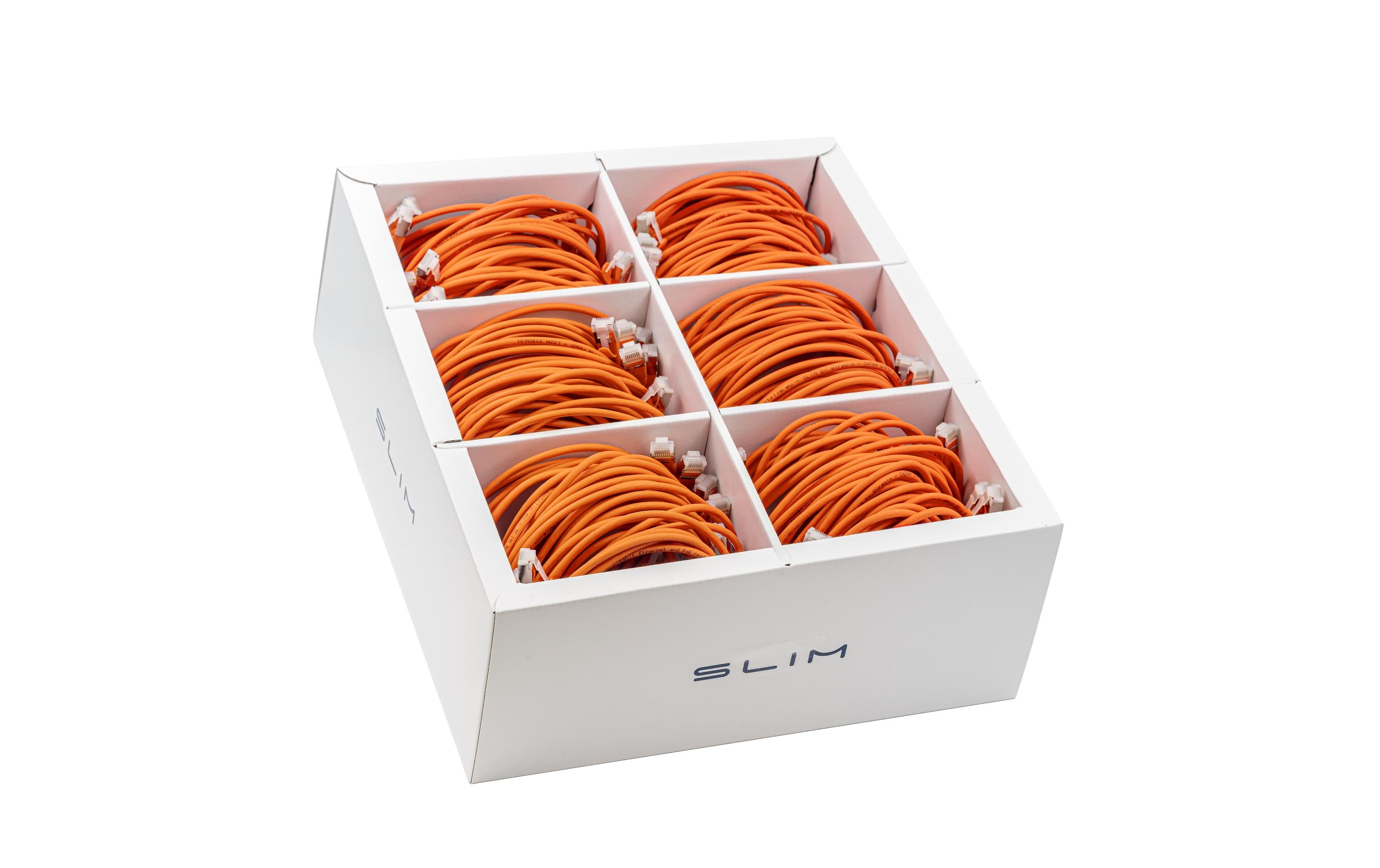 SLIM Patchkabel: 50cm, orange, 90-Pack Cat.6A, U/FTP, LSOH, Klinke nicht brechbar