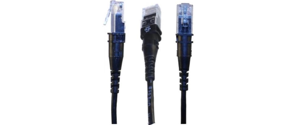 PatchSee ThinPATCH Cat.6A U/FTP Patchkabel 9.7m, Schwarz, LED-Identifikation