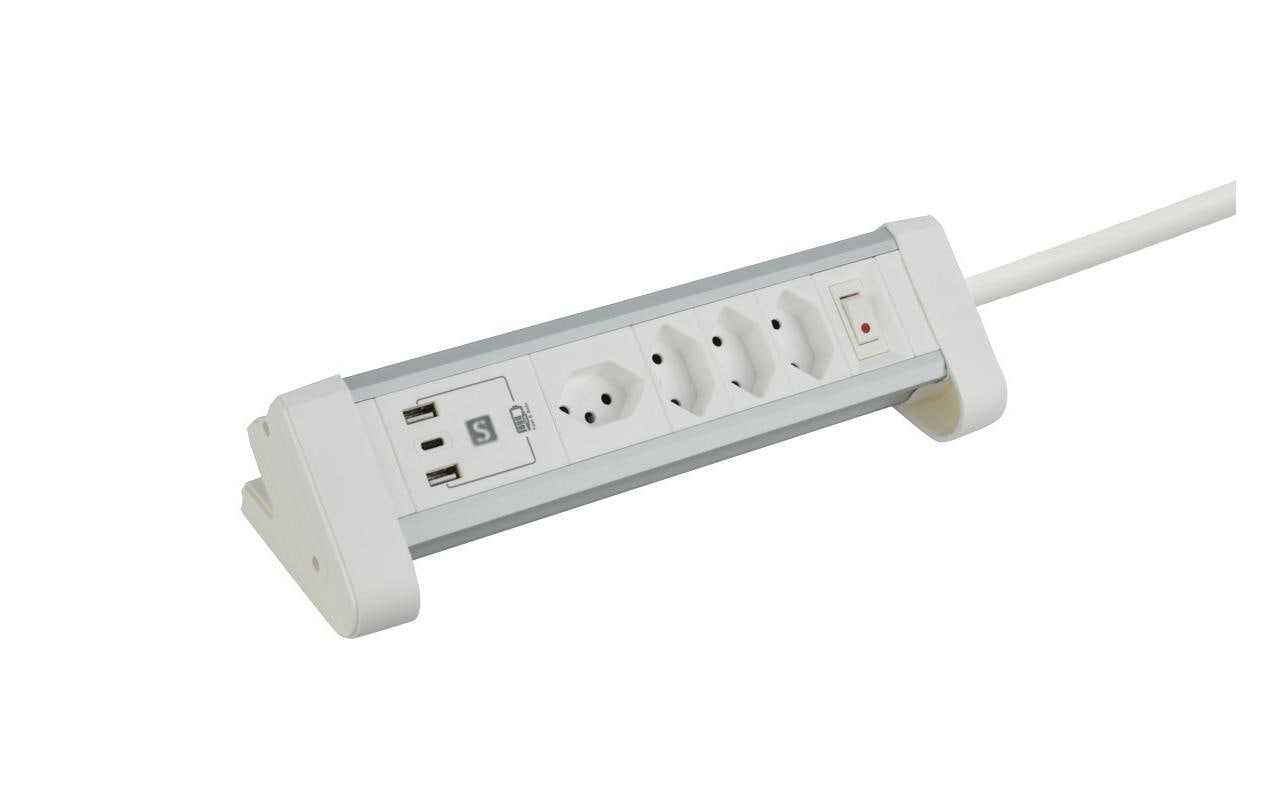 ALU DESKTOP 4xT13 / 1x USB-C / 2x USB-A /ws 4xT13 1xUSB-C 2xUSB-A 3.4A PD20W 2mZL ws