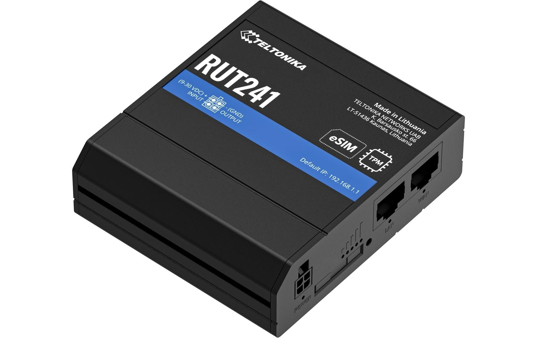 Teltonika LTE Industrierouter WLAN, eSIM Cat.4 LTE/3G/2G, 2x LAN, 2.4Ghz