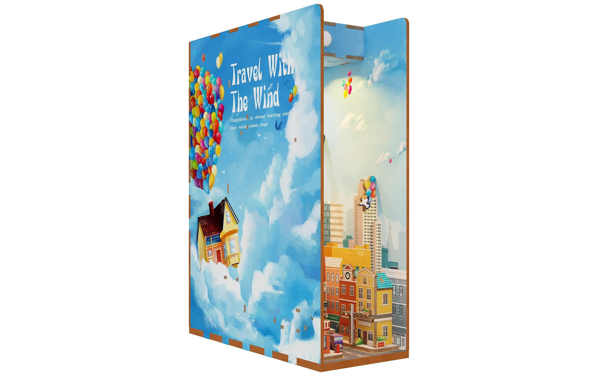 Tonecheer Travel with the Wind CNG-TQ126 Book Nook, Holzbausatz, inkl. LED