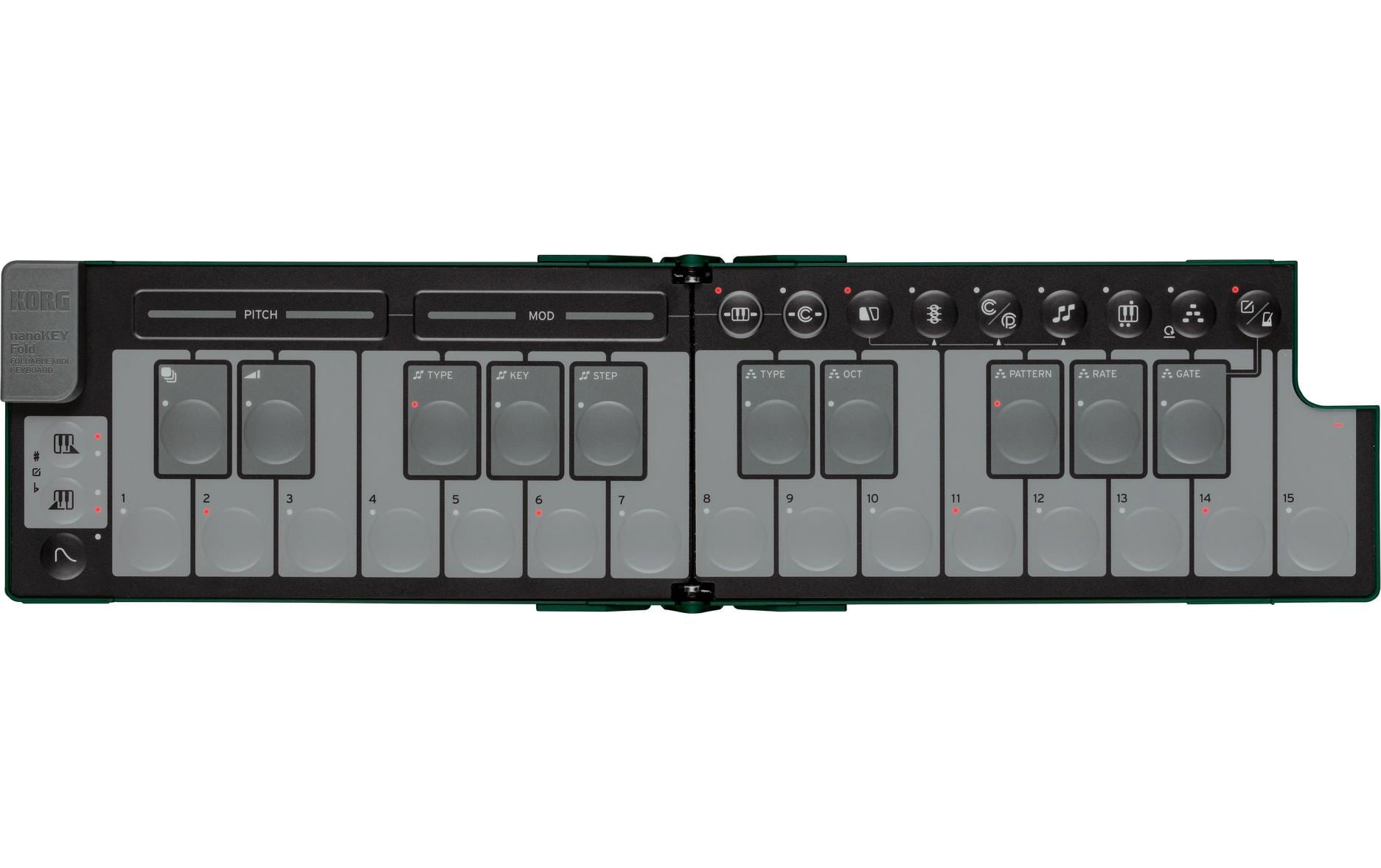 Korg nanoKEY Fold Alpine Green Ltd. USB-Controller, 25 Tasten, grün, faltbar