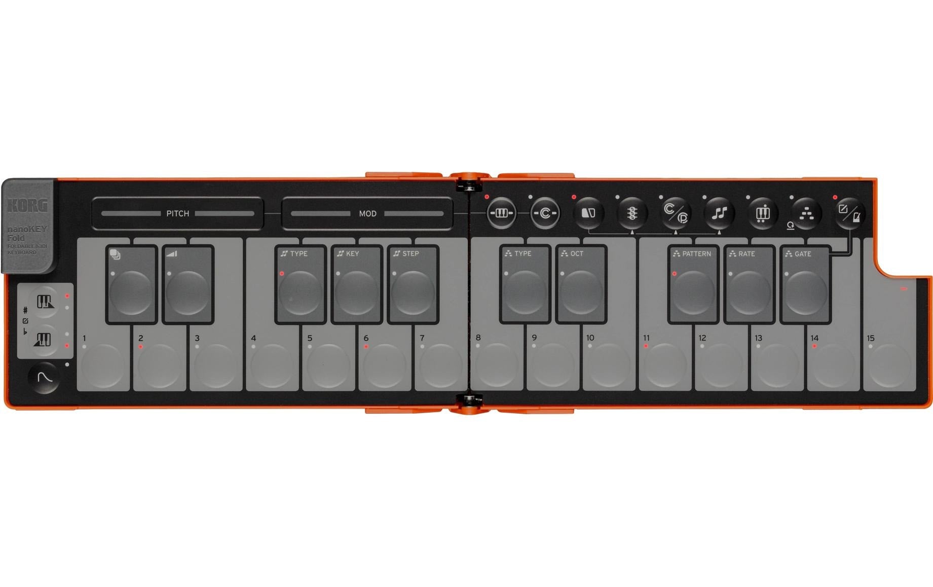 Korg nanoKEY Fold Lava Orange Ltd. USB-Controller, 25 Tasten, orange, faltbar