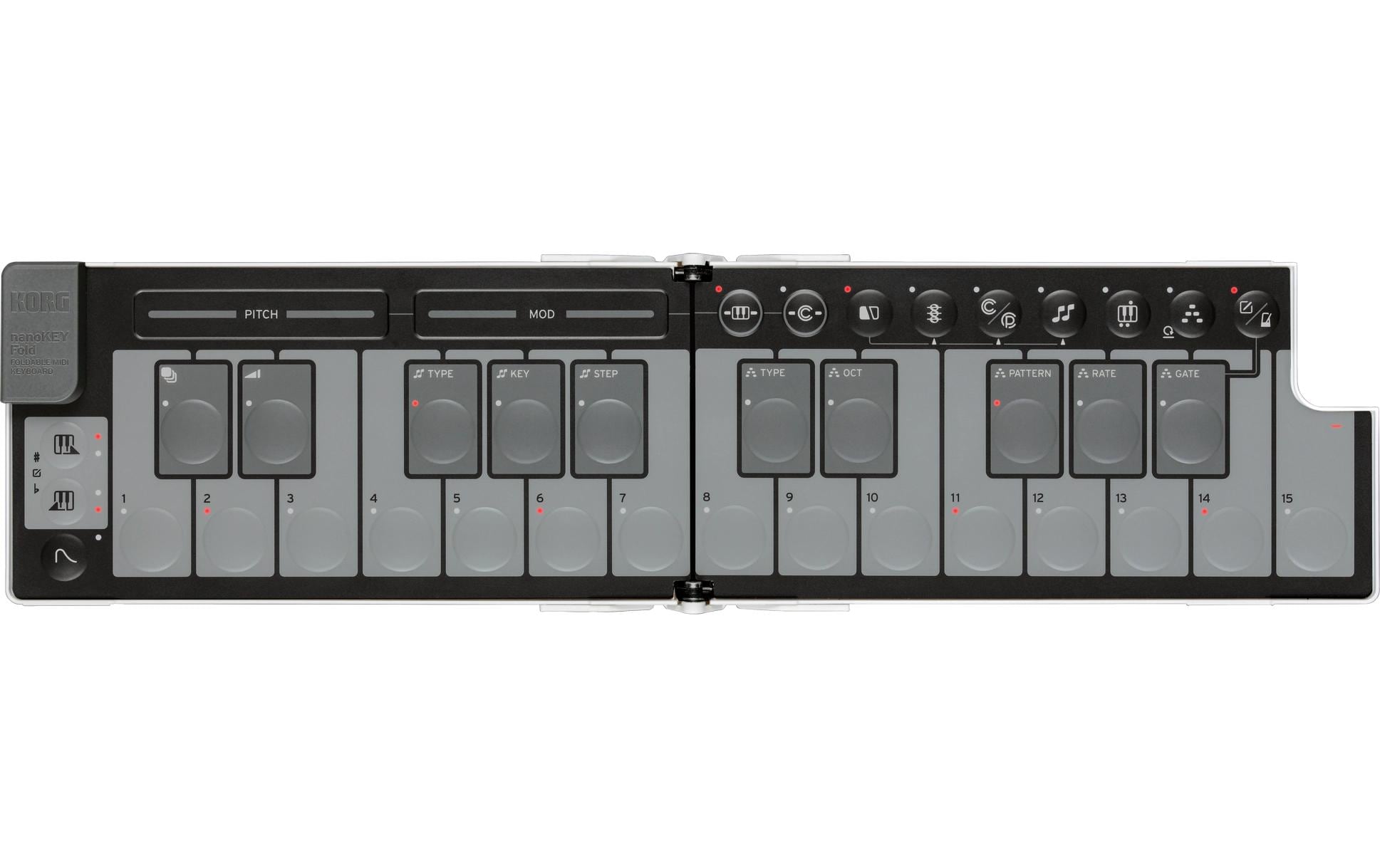 Korg nanoKEY Fold White Ltd. USB-Controller, 25 Tasten, weiss, faltbar