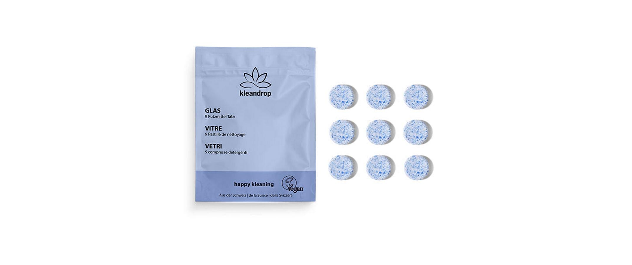 Kleandrop - Tabs, Glasreiniger 9 Tabs