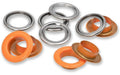 Prym Ösen mit Scheiben , orange-silber 14 mm, 15 Stk., 100% MS
