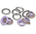Prym Ösen mit Scheiben , lila-silber 11 mm, 20 Stk., 100% MS