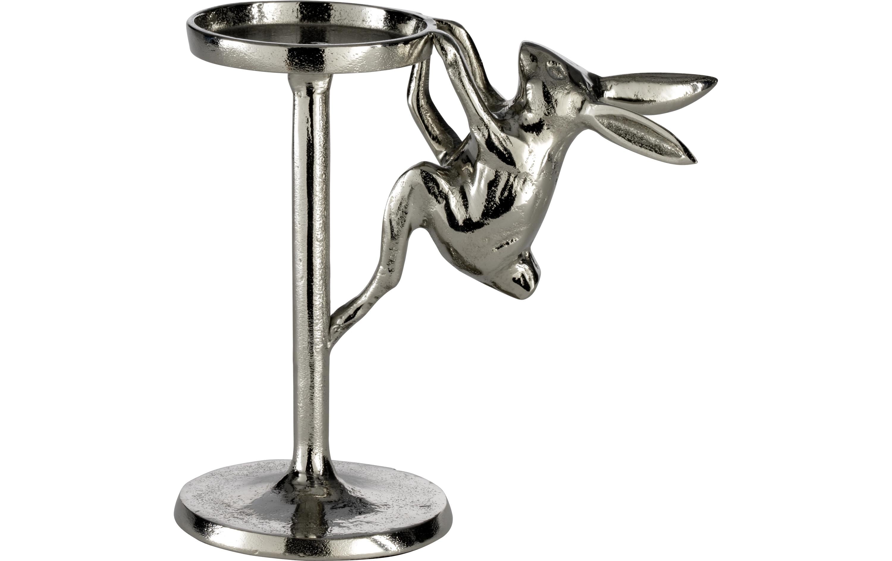 Eglo Kerzenständer Hase LONKI. Aluminium, Silber