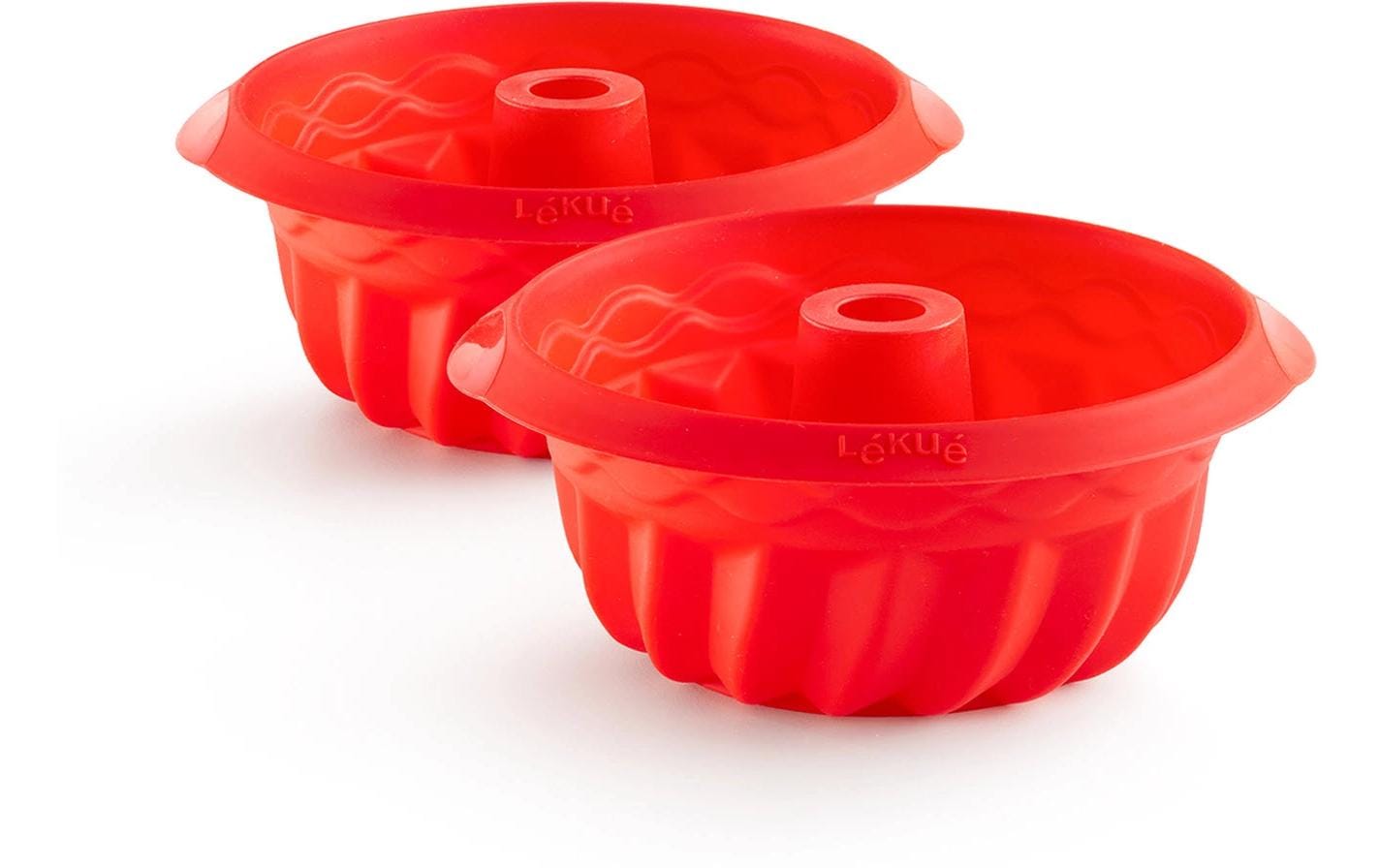 Lékué Gugelhupfform klein 2er Set Silikon, Rot