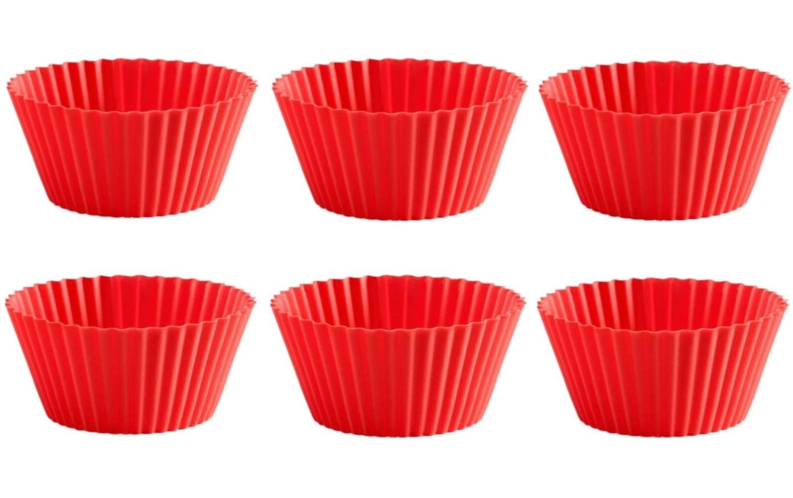 Lékué Muffinförmchen 7cm 6er Set Silikon, Rot