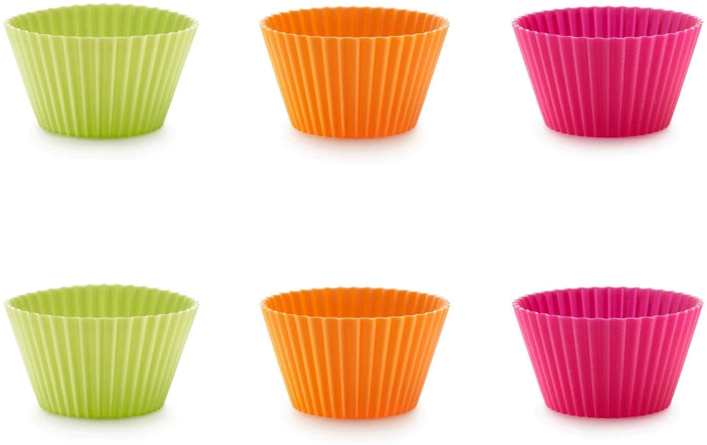 Lékué Muffinförmchen 7cm 6er Set Silikon, Bunt
