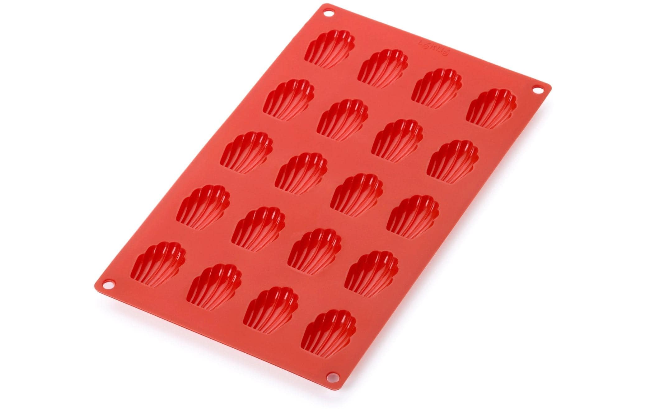 Lékué Madeleinebackform 20 Mulden Silikon, Rot