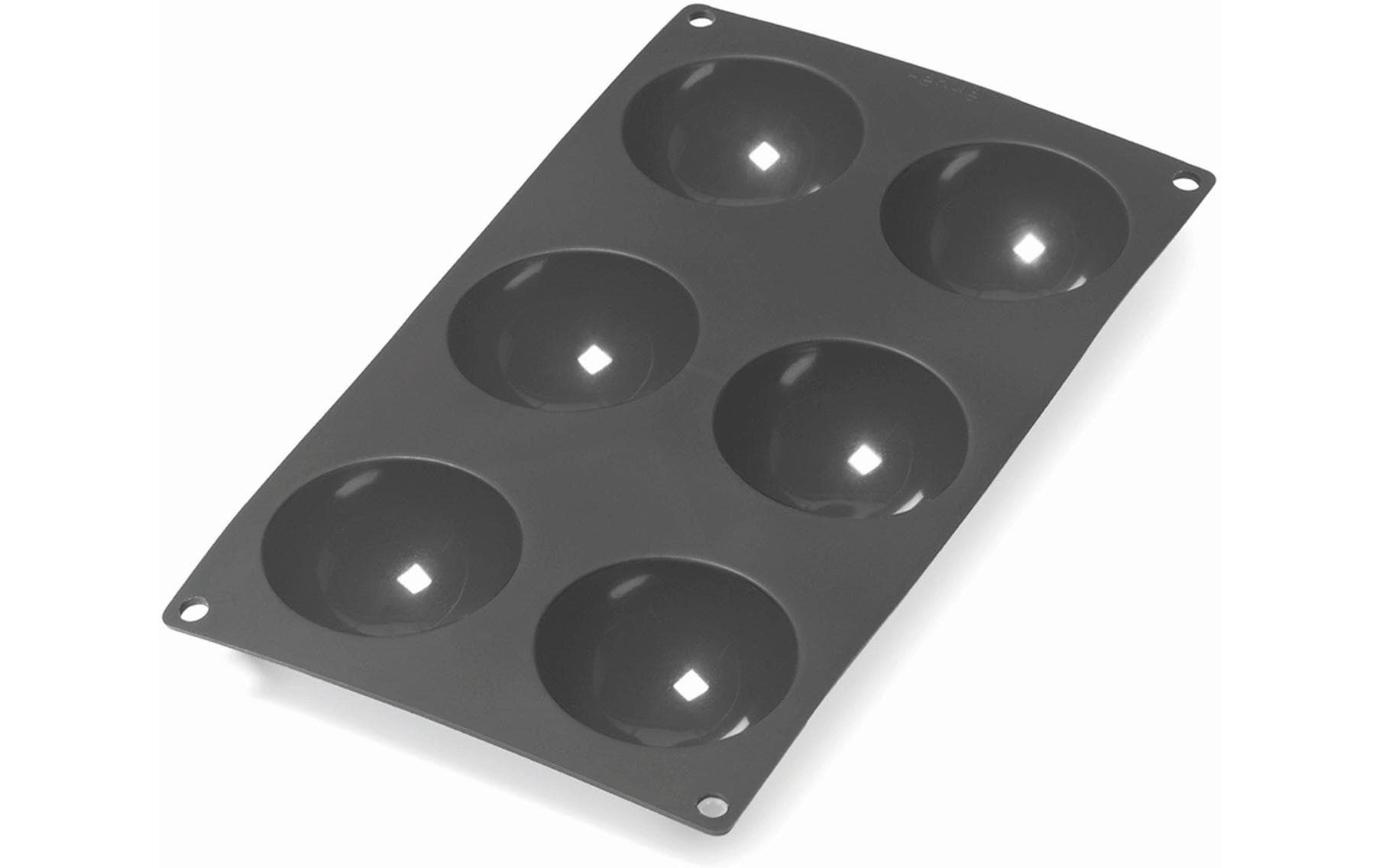 Lékué Backform Halbkugel 6 Mulden Silikon, Schwarz