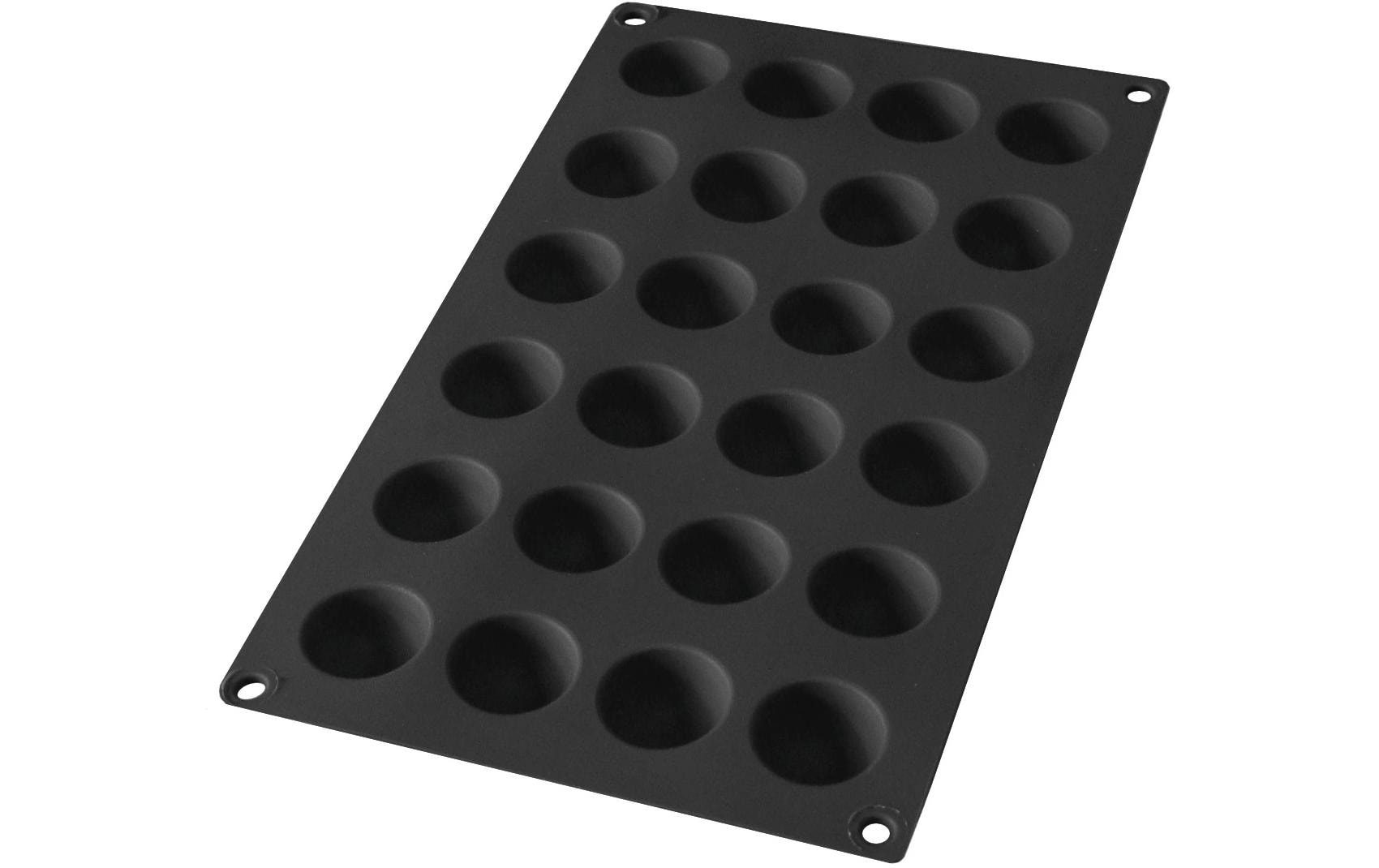 Lékué Backform Halbkugel 24 Mulden Silikon, Schwarz