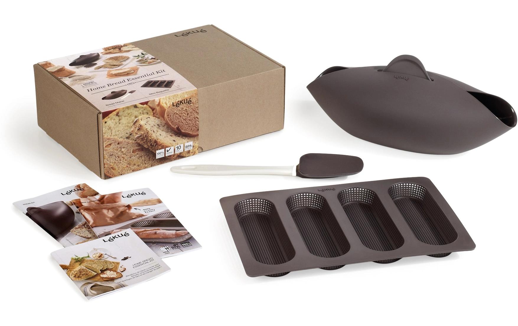 Lékué Brot- und Baguetteback-Set Silikon, Braun