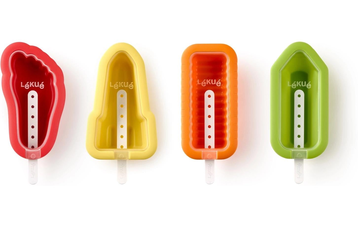 Lékué Glaceformen 4er Set Fun Silikon, Bunt