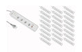 F.power Steckdosenleiste USB 4xT13 KIT25 10A/250V, H05VV-F 3G1.00, grau-weiss