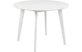 AC Design Esstisch Roxby Weiss Furnier, Gummibaumholz, Ø105x76 cm
