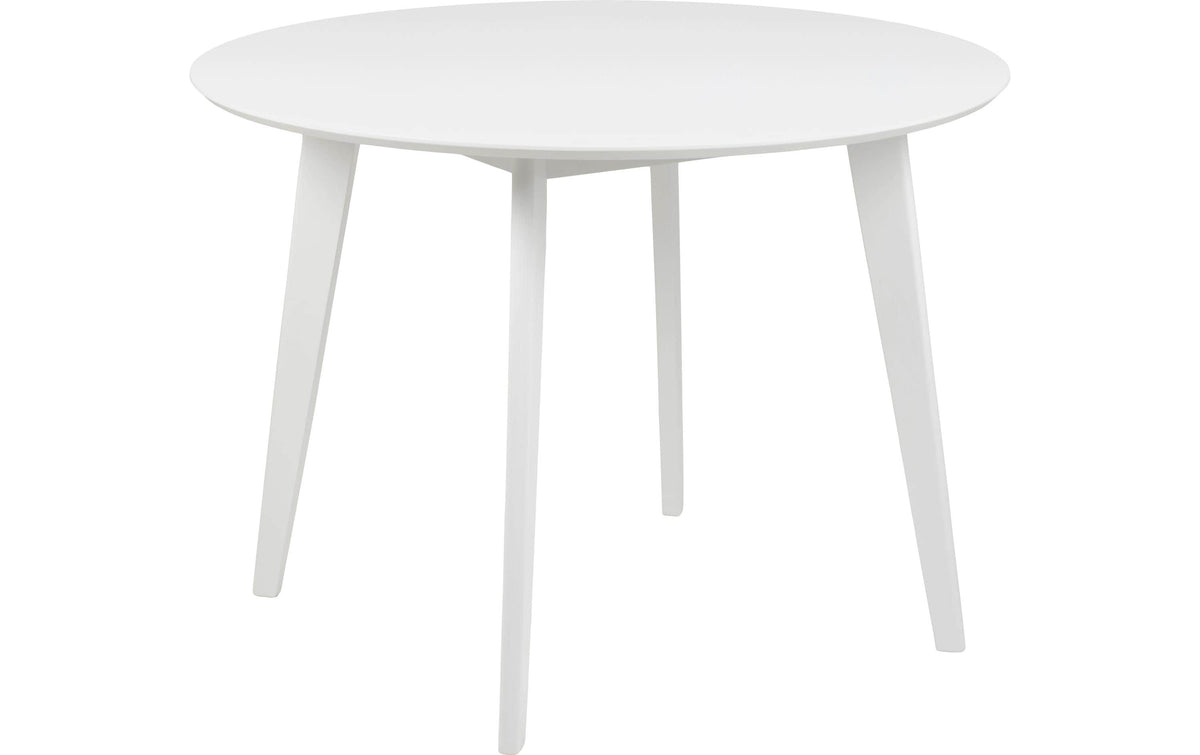 AC Design Esstisch Roxby Weiss Furnier, Gummibaumholz, Ø105x76 cm