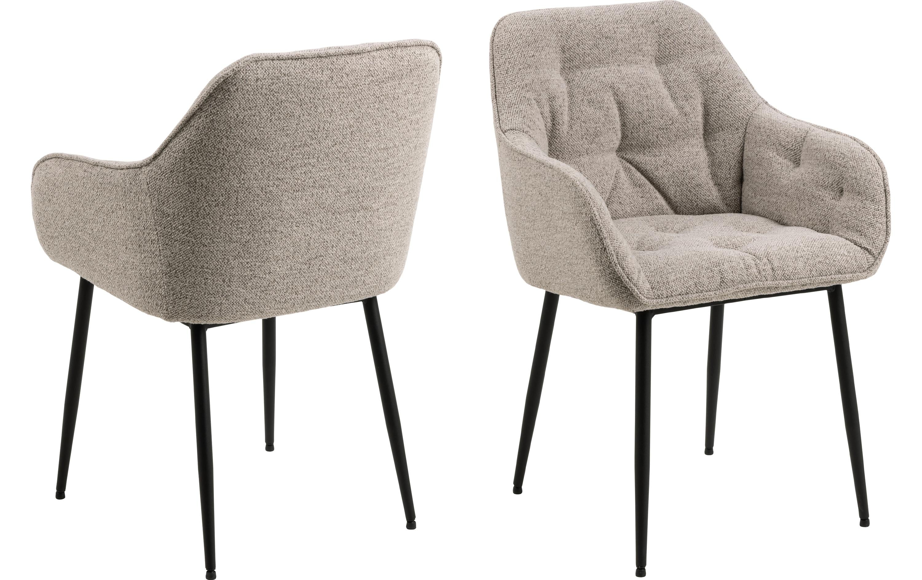 AC Design Esszimmerst. Brooke Monza1 2 Stk. Stahl/Textil, Beige
