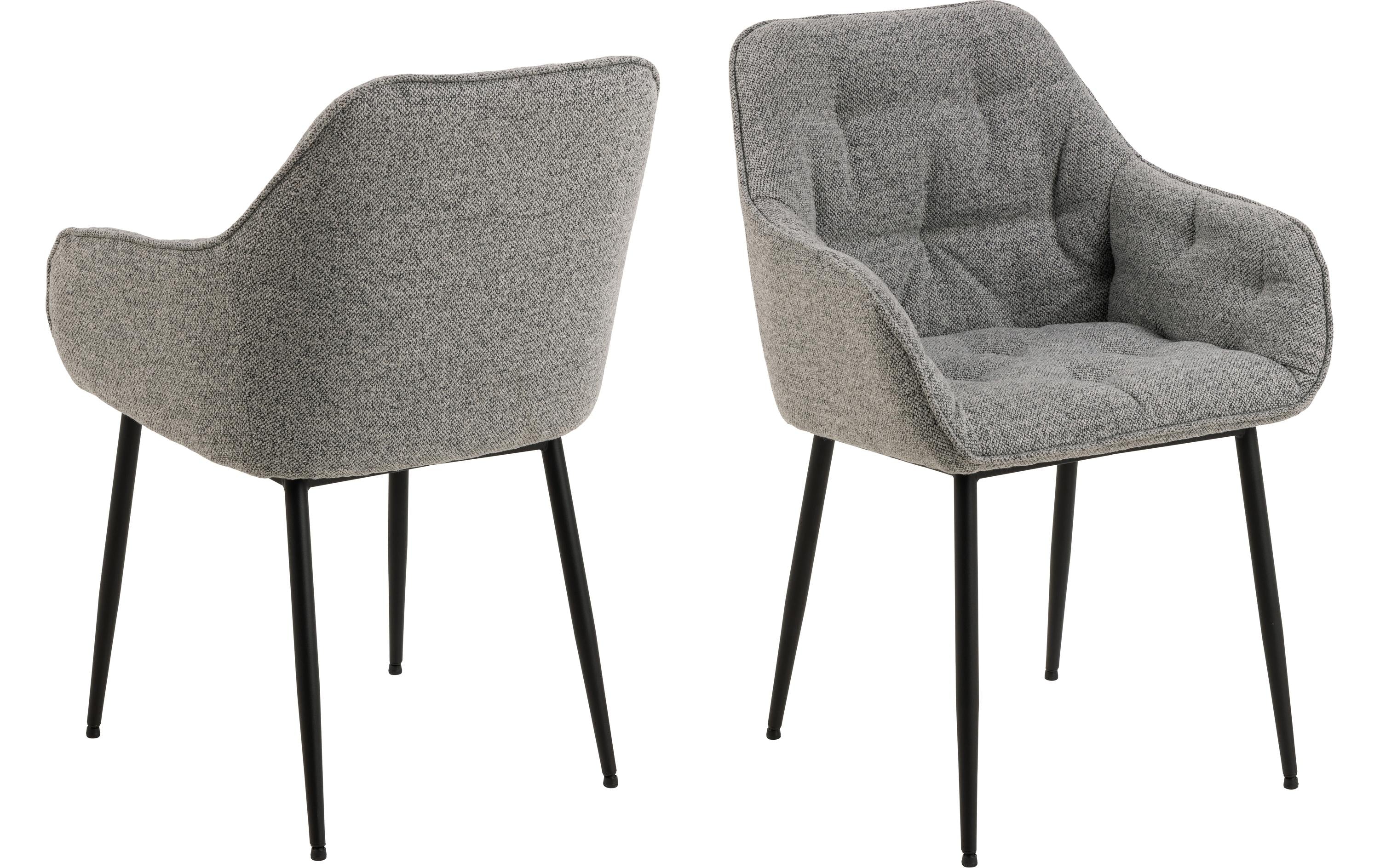 AC Design Esszimmerst. Brooke Monza1 2 Stk. Stahl/Textil, Grau