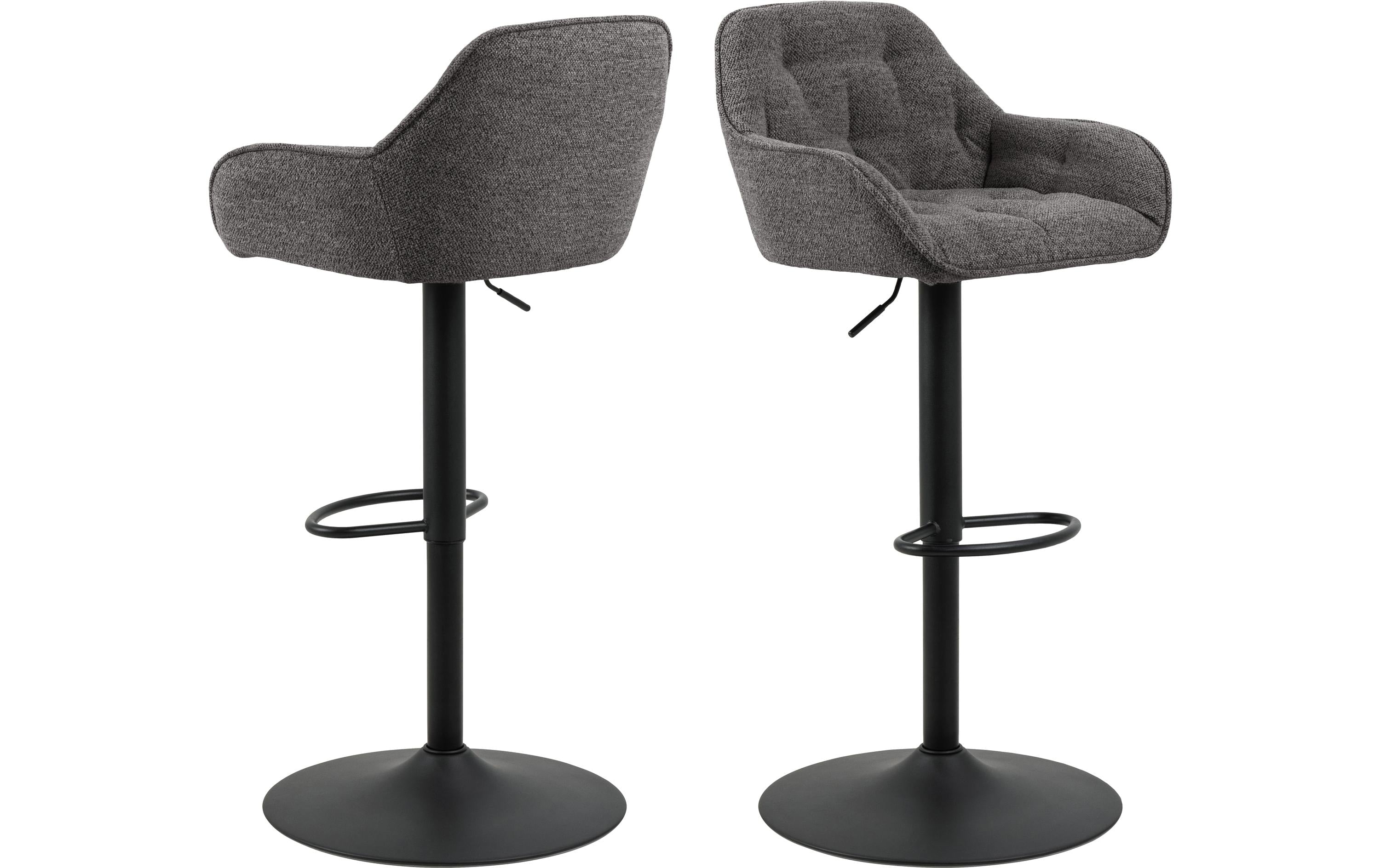 AC Design Barstuhl Brooke 2 Stück Stahl/Textil, 2 Stück, Anthrazit
