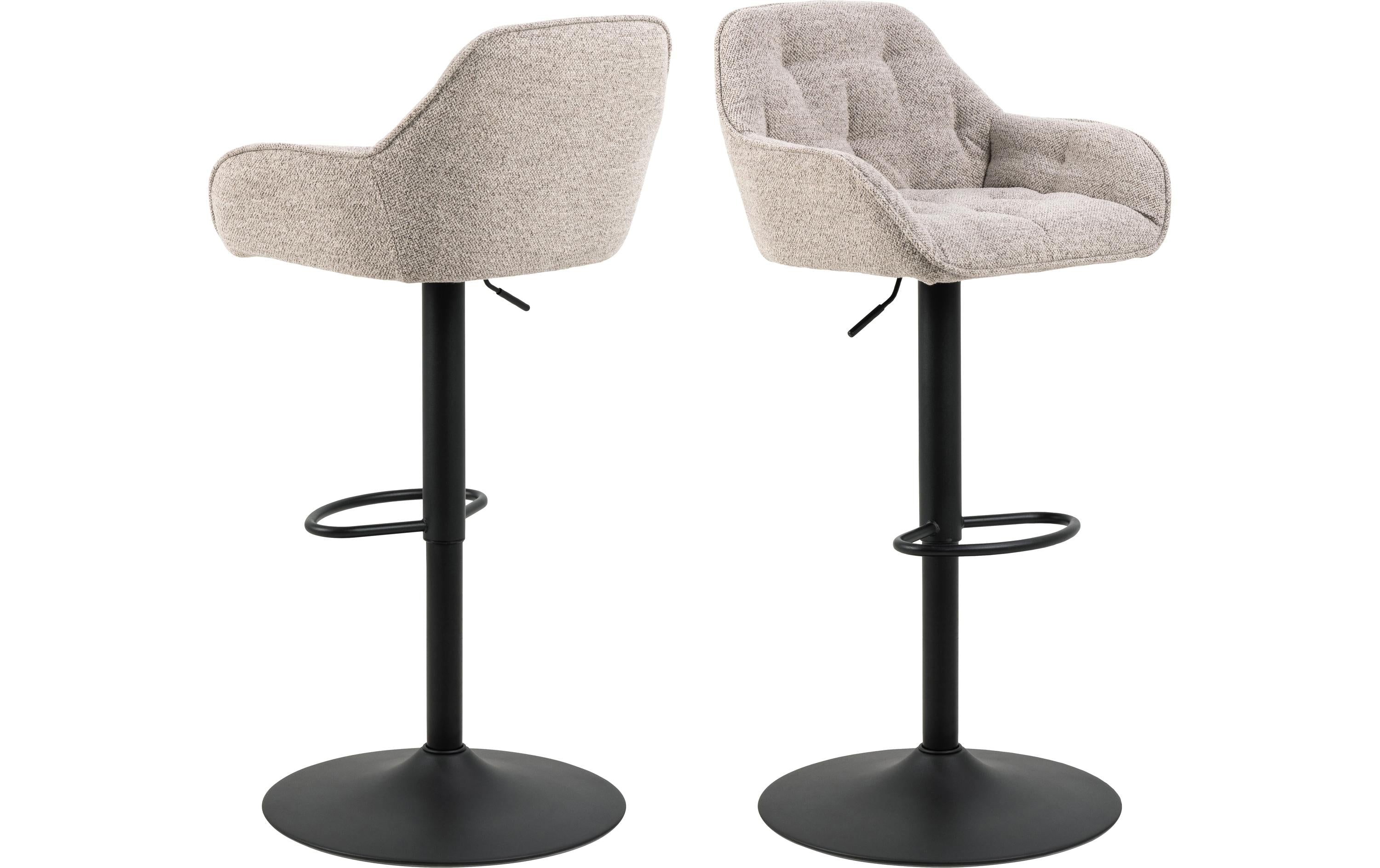 AC Design Barstuhl Brooke 2 Stück Stahl/Textil, 2 Stück, Beige