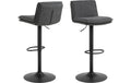 AC Design Barstuhl Flynn 2 Stück Stahl/Polyurethan, Dark Grey