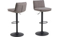 AC Design Barstuhl Flynn 2 Stück Stahl/Polyurethan, Light Grey/Brown