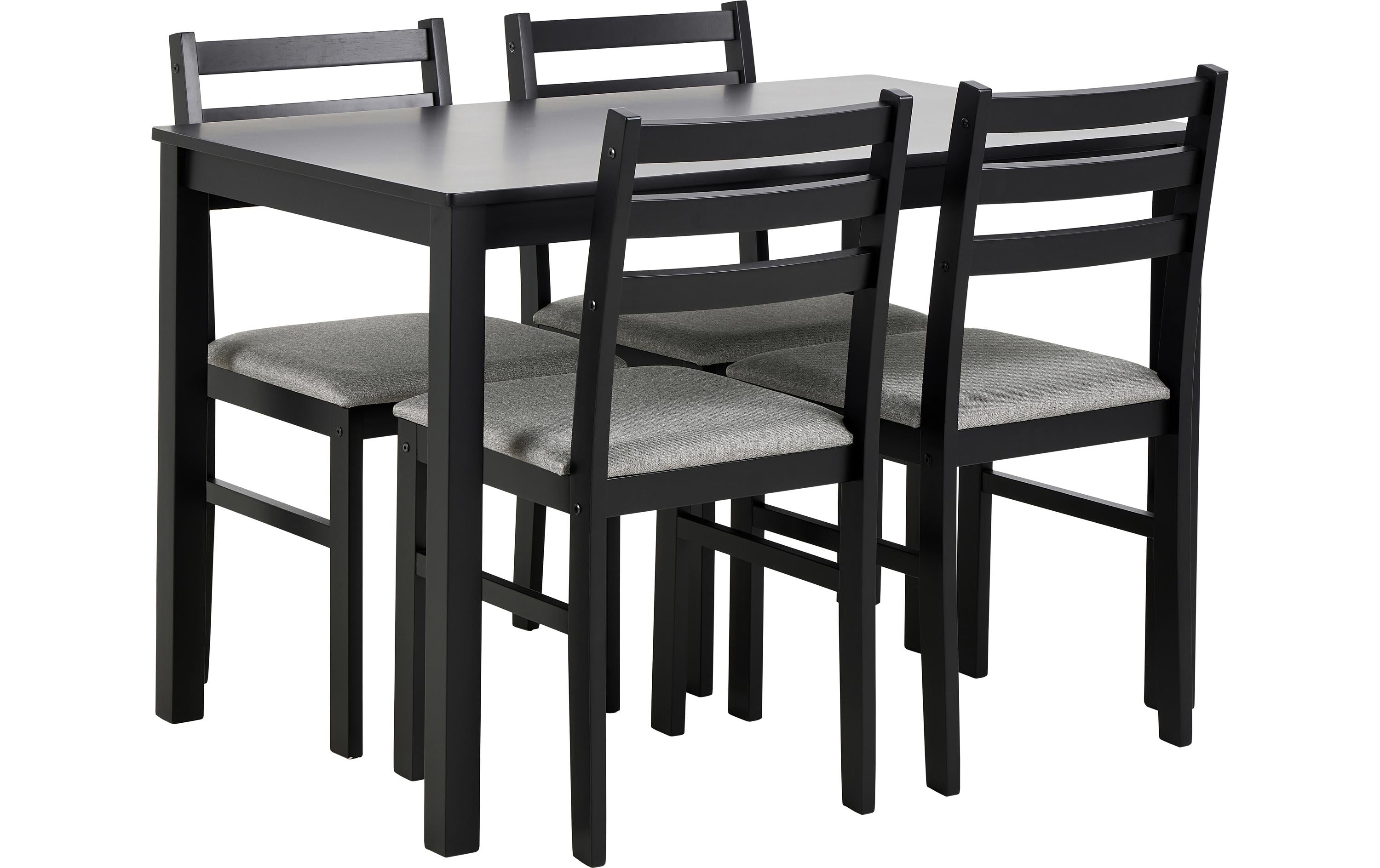 AC Design Esstisch-Set Alicante Inkl. 4 Stühlen, Schwarz