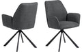 AC Design Esszimmerstuhl Glenda 2 Stück Stahl/Polyurethan, Dark Grey
